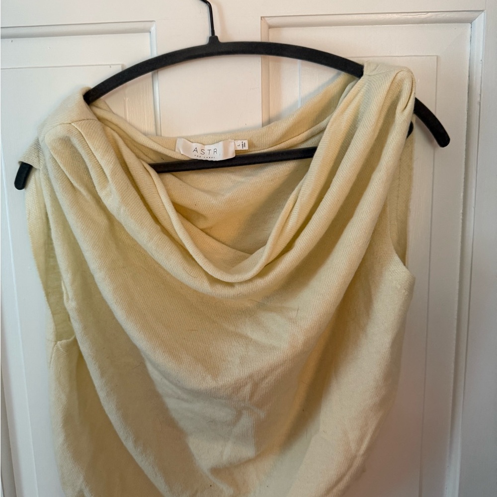 ASTR Cream Cowl Neck Top